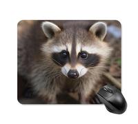 Cub Raccoon Mouse Pad Square Laptop Mouse Mat Cute Computer Mousepad Keyboard Pad Non-Slip Desk Pads for Gaming Office Work Home 20 * 25cm