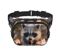 Cub Raccoon Square Double-Layer Waist Bag Chest Bag Crossbody Bag Running Travel Hiking Waist Bag