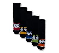 Cub Rocks 5pk Kids Bamboo School Ankle Socks, Monster, UK Size 8-12 (3-6 yrs)