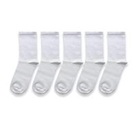Cub Rocks 5pk Kids Bamboo School Ankle Socks, White, UK Size 13-3 (7-10 yrs)
