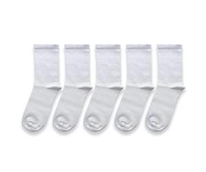 Cub Rocks 5pk Kids Bamboo School Ankle Socks, White, UK Size 4-7 (11-14 yrs)