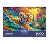 Cub Splashing in A Magical Stream 1000-Piece Jigsaw Puzzle The Forest King Perfect for Family Bonding, Adults & Kids 52x38cm/1000pcs