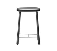 Cuba Bar Stool 66 cm Black Lacquered Oak/Black Leather