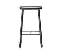 Cuba Bar Stool 77 cm Black Lacquered Oak/Black Leather
