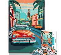 Cuba Cityscape Jigsaw Puzzles for Adults 1000 Pieces,Challenging Game And Family Play for Is Ideal As A Gift for The Whole Family 50x75cm