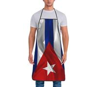 Cuba Cuban Flag Wavy Unisex Kitchen Apron Stylish Apron Adjustable Chef Aprons For Kitchen Coffee House Chef
