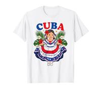 Cuba Cuban Girl Traditional Dress Tropical Flowers Heritage T-Shirt