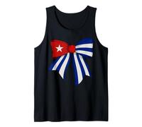 Cuba Cuban Pride Flag Girl Coquette Bow Ribbon Tank Top