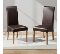 Cuba Dining Chair - Set of 2 - Brown Faux Leather