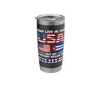 Cuba Flag America Flag Cuban Roots Stainless Steel Insulated Tumbler