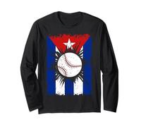 Cuba Flag Baseball Cuban Heritage Long Sleeve T-Shirt