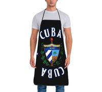 Cuba Flag Cuba Emblem Men Women Kitchen Apron Stylish Chef Aprons With Long Ties Bib Aprons For Restaurant Coffee House Bbq