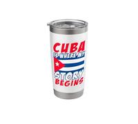 Cuba Flag Cuban Roots Hispanic Heritage Design for a Cuban Stainless Steel Insulated Tumbler