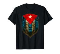 Cuba Flag Lion, Lion with Cuba Flag T-Shirt