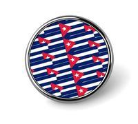 Cuba Flag Or Banner Round Lapel Pin Brooches Badge Holder for Clothes Bags Backpack Hats