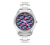 Cuba Flag Or Banner Watch for Men Metal Band Watches Business Gift Three-Hand Wrist Watch for Boyfriend Father
