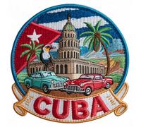 Cuba Flag Patch Embroidered Iron-on/Sew-on Badge (3.5 Inch) Holiday Travel Souvenir La Habana Vacation Tourist Emblem Gift Patches