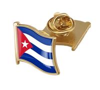 Cuba Flag Pin Badge - Novel Crystal Flag Word Print Novelty Brooches,Patriotic National Style Pin Badge Brooch Wedding Accessories For Clothes