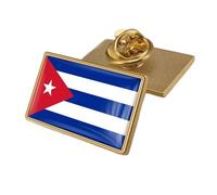 Cuba Flag Pin Badge - Novel Crystal Flag Word Print Novelty Brooches,Patriotic National Style Pin Badge Brooch Wedding Accessories For Clothes Rectangle