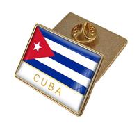 Cuba Flag Pin Badge - Novel Crystal Flag Word Print Novelty Brooches,Patriotic National Style Pin Badge Brooch Wedding Accessories For Clothes Character