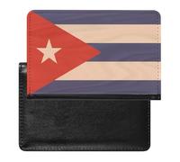 Cuba Flag with Wooden Texture Passport Holder Cover Wallet Slim Passport Protector Card Holder Travel Accessories