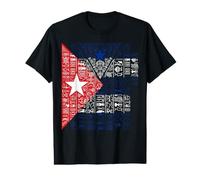 Cuba Flags Fusion with Taino Tribal Symbols Value Graphic T-Shirt