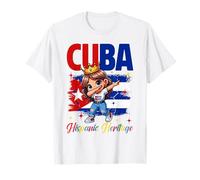 Cuba Hispanic Heritage Month Cuban Flag Latino Girls Kids T-Shirt