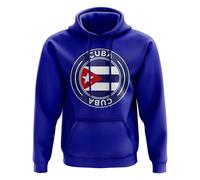 Cuba Junior Football Badge Hoodie Royal in Blue | Size: 9-11 Years Cuba Blue 9-11 Years