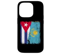 Cuba Kazakhstan Half Flag Cuban Kazakh Jersey Case for iPhone 14 Pro