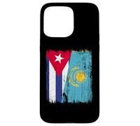 Cuba Kazakhstan Half Flag Cuban Kazakh Jersey Case for iPhone 15 Pro Max