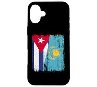 Cuba Kazakhstan Half Flag Cuban Kazakh Jersey Case for iPhone 16 Plus
