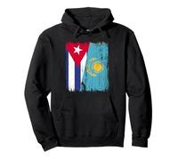 Cuba Kazakhstan Half Flag Cuban Kazakh Jersey Pullover Hoodie