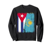 Cuba Kazakhstan Half Flag Cuban Kazakh Jersey Sweatshirt