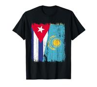 Cuba Kazakhstan Half Flag Cuban Kazakh Jersey T-Shirt