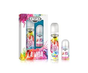 Cuba La Vida For Women 2 Pc Gift Set 3.3oz EDP Spray, 1.7oz Roll On