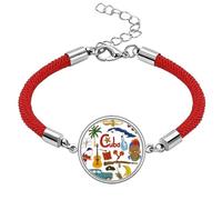 Cuba Landscap Animals National Flag Lucky Red String Bracelet Rope Bracelet Handmade