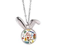 Cuba Landscap Animals National Flag Rabbit Necklace Pendant Bunny Animal Jewelry Gift