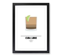 Cuba Libre Cocktail Framed Print | A2 Black Framed Wall Art | Ready to Hang | Modern Food Picture | Living Room Bedroom Lounge Office