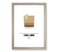 Cuba Libre Cocktail Framed Print | A2 Oak Framed Wall Art | Ready to Hang | Modern Food Picture | Living Room Bedroom Lounge Office