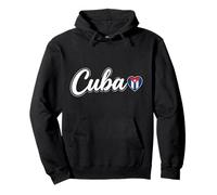 Cuba Love Script Heart Flag Patriotic Design Pullover Hoodie