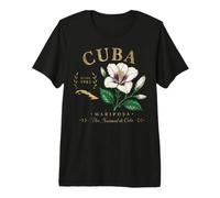 Cuba Mariposa Flower Vintage Botanical Since 1902 Art Premium T-Shirt