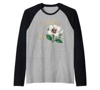 Cuba Mariposa Flower Vintage Botanical Since 1902 Art Raglan Baseball Tee