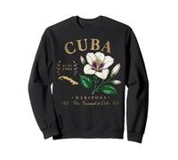 Cuba Mariposa Flower Vintage Botanical Since 1902 Art Sweatshirt