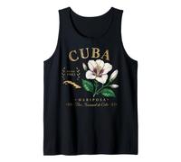 Cuba Mariposa Flower Vintage Botanical Since 1902 Art Tank Top