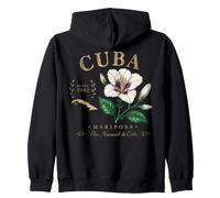 Cuba Mariposa Flower Vintage Botanical Since 1902 Art Zip Hoodie
