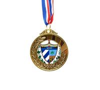 Cuba National Emblem Country Gold Award Winner Medal First Place Ribbon