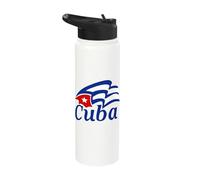 Cuba National Flag Country Pride Roots Vintage Gift Stainless Steel Insulated Water Bottle
