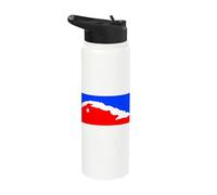 Cuba National Flag Country Pride Roots Vintage Gift Stainless Steel Insulated Water Bottle
