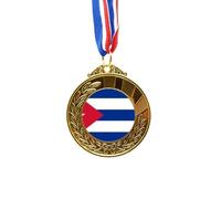 cuba national flag north amecountry Gold Award Winner Medal First Place Ribbon