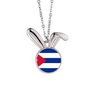 cuba national flag north amecountry Rabbit Necklace Pendant Bunny Animal Jewelry Gift